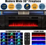 Amerlife Fireplace TV Stand with 36" Fireplace - Entertainment Centers luxury furniture for sale - Thumbnail 3
