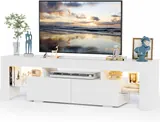 Modern Jummico TV Stand with LED Lights and Drawers - Entertainment Centers luxury furniture for sale - Thumbnail 1
