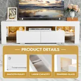 Modern Jummico TV Stand with LED Lights and Drawers - Entertainment Centers luxury furniture for sale - Thumbnail 4