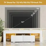 Modern Jummico TV Stand with LED Lights and Drawers - Entertainment Centers luxury furniture for sale - Thumbnail 5