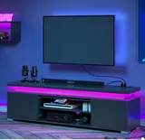 Rolanstar TV Stand with Power Outlet & LED Lights - Entertainment Centers luxury furniture for sale - Thumbnail 1