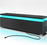 Rolanstar TV Stand with Power Outlet & LED Lights - Entertainment Centers luxury furniture for sale - Thumbnail 2