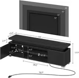 Rolanstar TV Stand with Power Outlet & LED Lights - Entertainment Centers luxury furniture for sale - Thumbnail 5
