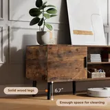 SUPERJARE Rustic-Style Entertainment Center - Entertainment Centers luxury furniture for sale - Thumbnail 4
