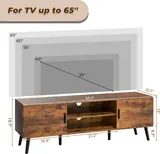 SUPERJARE Rustic-Style Entertainment Center - Entertainment Centers luxury furniture for sale - Thumbnail 5