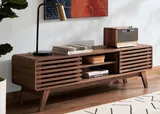 Mopio Ensley 59” Mid Century Modern Walnut TV Stand - Entertainment Centers luxury furniture for sale - Thumbnail 1