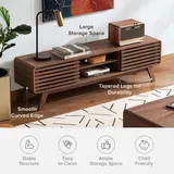 Mopio Ensley 59” Mid Century Modern Walnut TV Stand - Entertainment Centers luxury furniture for sale - Thumbnail 2