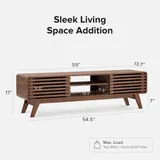 Mopio Ensley 59” Mid Century Modern Walnut TV Stand - Entertainment Centers luxury furniture for sale - Thumbnail 5