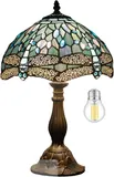 Werfactory Tiffany Style Stained Glass Dragonfly Lamp - Lamps luxury furniture for sale - Thumbnail 2