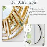 Autdot Gold Sunburst Round Wall Mirror - Home Decor luxury furniture for sale - Thumbnail 4