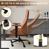 YFO High-Back Ergonomic Leather Office Chair - Office luxury furniture for sale - Thumbnail 3