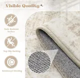 VECARF Beige Medallion Area Rug 8' x 10' - Home Decor luxury furniture for sale - Thumbnail 4