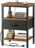 SUPERJARE Nightstand with Charging Station - Tables luxury furniture for sale - Thumbnail 1