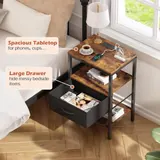 SUPERJARE Nightstand with Charging Station - Tables luxury furniture for sale - Thumbnail 5