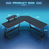 Homall L-Shaped Gaming Desk - Office luxury furniture for sale - Thumbnail 3