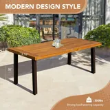 Devoko Acacia Solid Wood 6-Person Dining Table - Tables luxury furniture for sale - Thumbnail 3