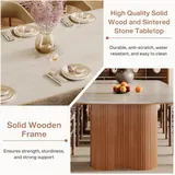 Tribesigns Layered Sintered Stone Dining Table - Tables luxury furniture for sale - Thumbnail 4