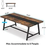 Tribesigns Industrial Wooden Dining Table - Tables luxury furniture for sale - Thumbnail 5