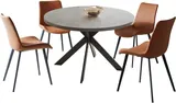 Zerifevni Dining Table Set Mid Century Modern with 4 Chairs - Tables luxury furniture for sale - Thumbnail 1