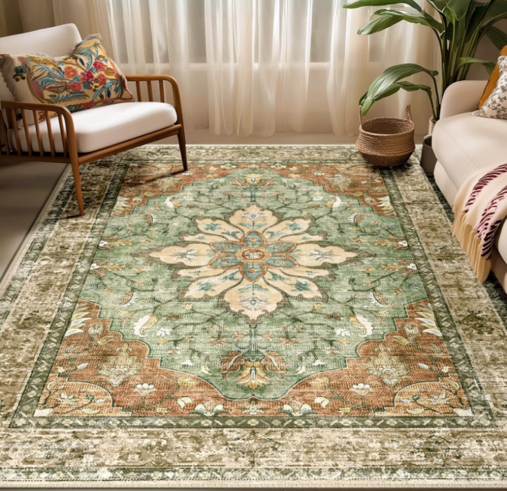 RELEANY Floral Bohemian Area Rug 5'x7' Full View