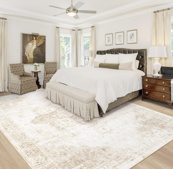 VECARF Beige Medallion Area Rug 8' x 10' - Home Decor luxury furniture for sale - Image 2