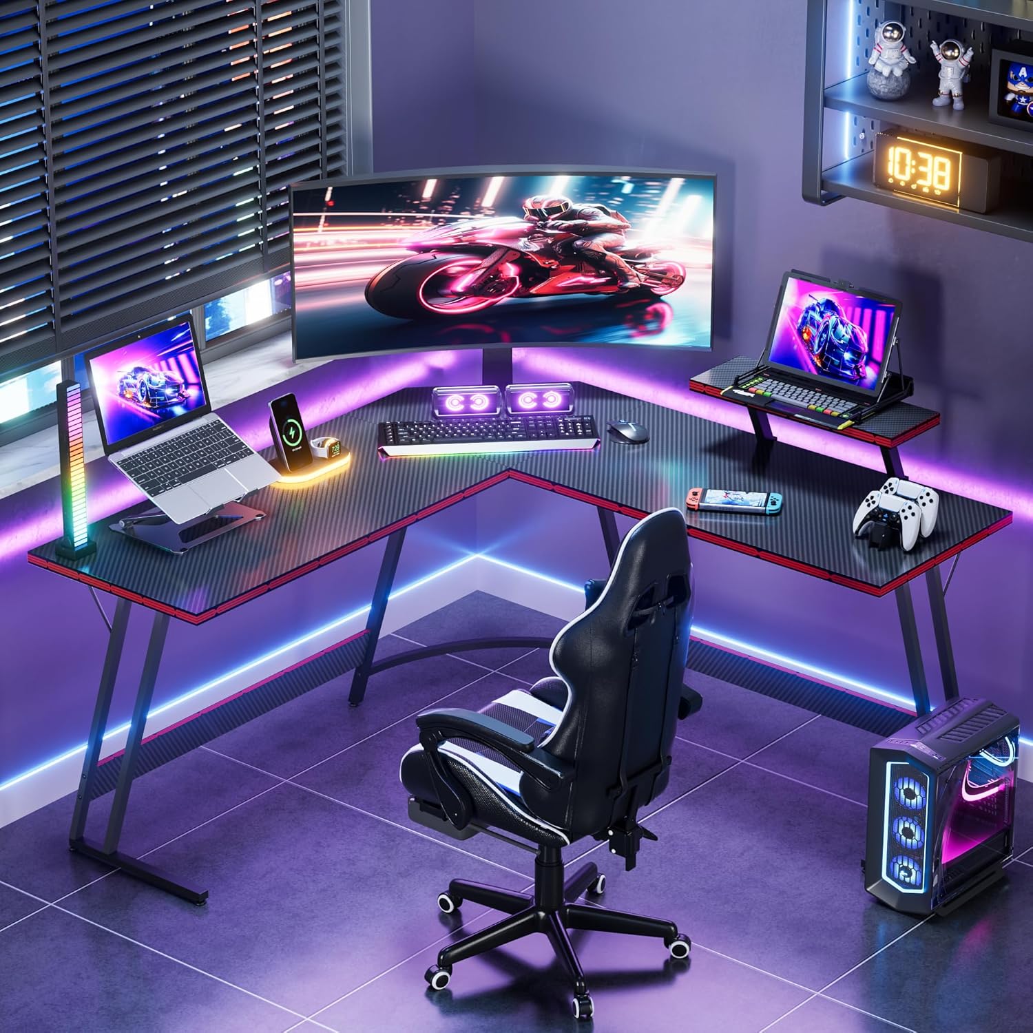 Homall L-Shaped Gaming Desk - Tables luxury furniture for sale - Image 2