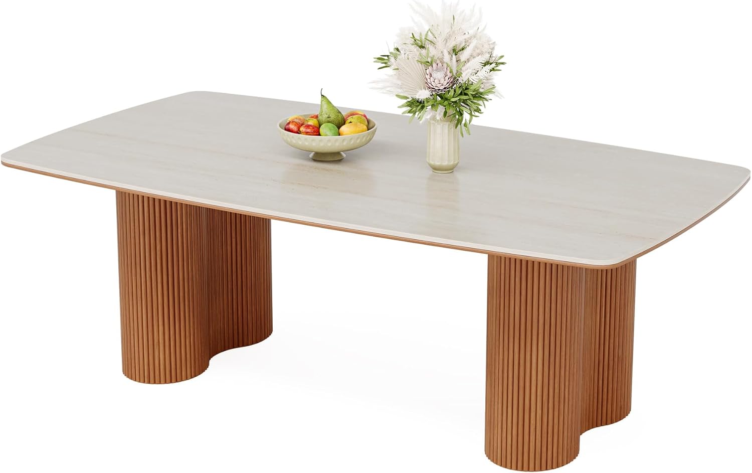 Tribesigns Layered Sintered Stone Dining Table - Tables luxury furniture for sale - Image 3