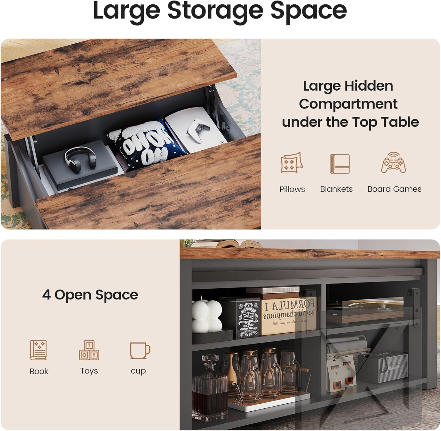 SEDETA Lift Top Coffee Table - Tables luxury furniture for sale - Image 5