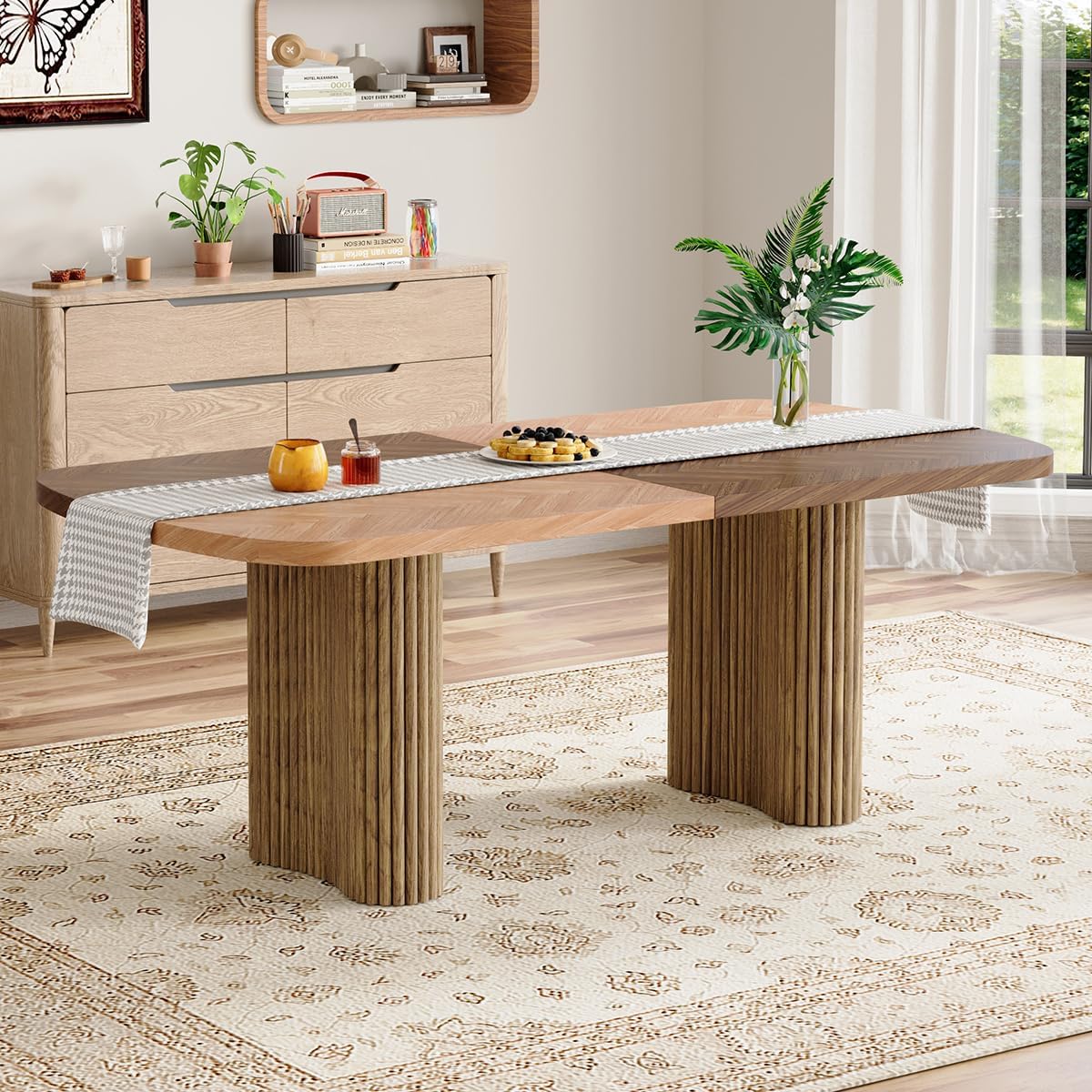 Rejeke Extra-Long Farmhouse Dining Table - Tables luxury furniture for sale - Image 2
