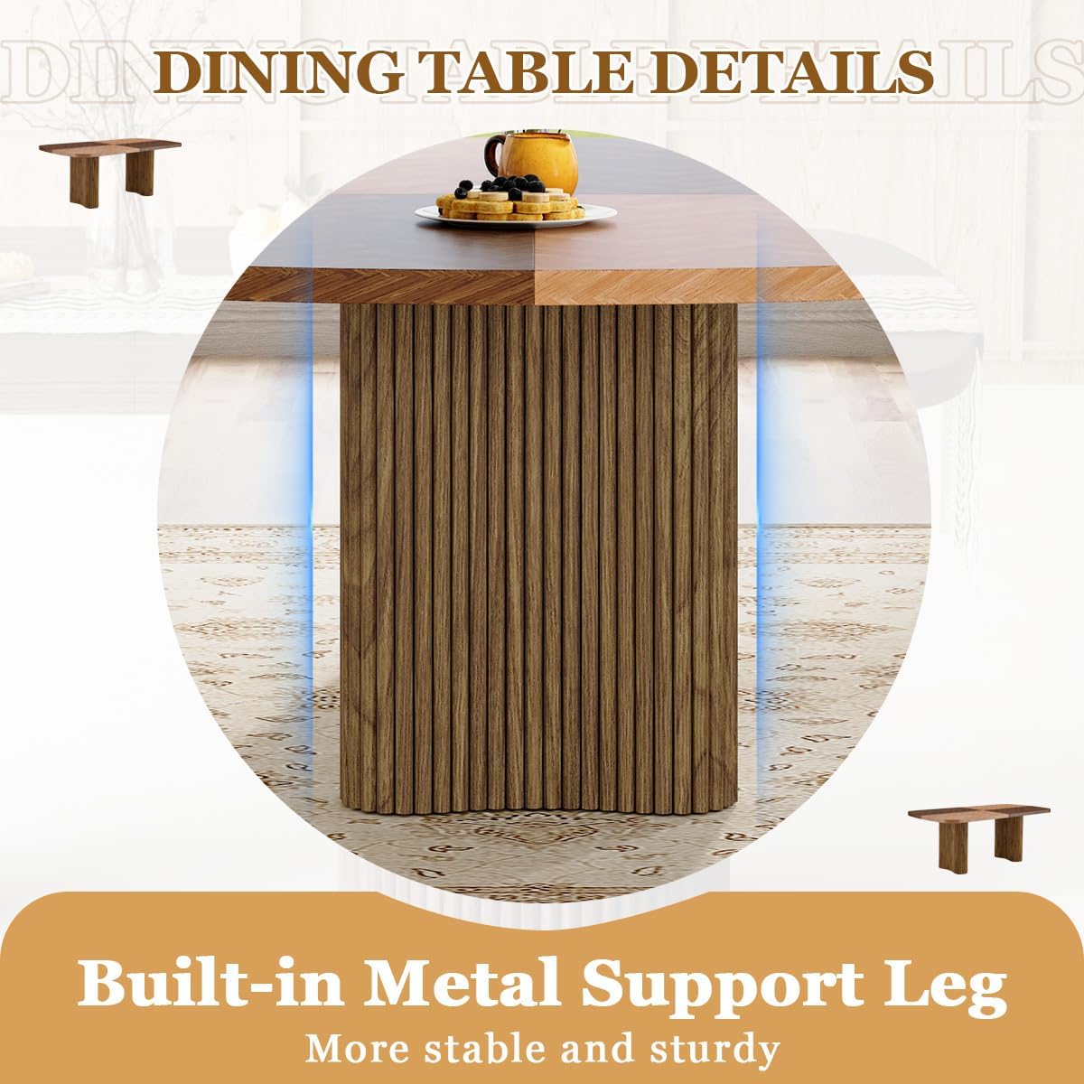 Rejeke Extra-Long Farmhouse Dining Table - Tables luxury furniture for sale - Image 4